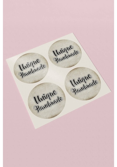 Unique Handmade Gri Eskitme Sticker 3x3cm St2353 Çok Renkli