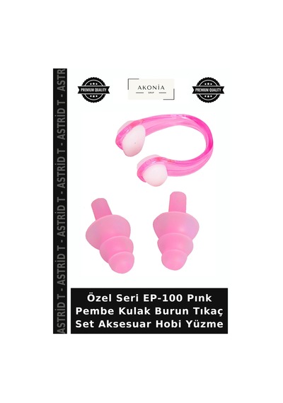 Özel Seri Ep-100 Pınk Pembe Kulak Burun Tıkaç Set Aksesuar Hobi Yüzme Çok Renkli