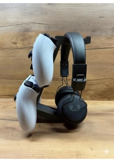 Ps5 Dualsense 2 Li Oyun Kolu Ve Kulaklık Standı Siyah Renk 3d Baskı Şık Dikey Tutucu 21.5x18x4 Cm