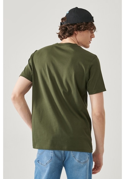 Regular Fit Normal Kesim Bisiklet Yaka Haki Tişört L211918801 Haki