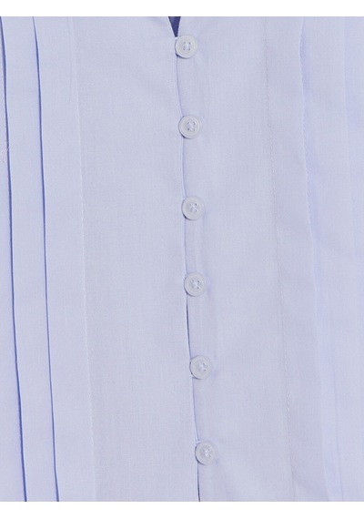 Lcw Modest Mavi Pileli Kuşaklı Oversize Kadın Gömlek Tunik