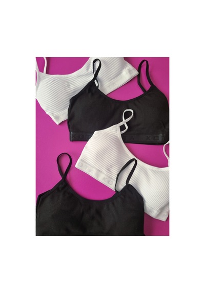 Demirsa Boutique Fitilli İp Askılı 4'lü Siyah Ve Beyaz Renk Çıkarılıp Takılabilir Pedli Kadın Büstiyer Beyaz2-siyah2 Demirsa Boutique Fitilli İp Askılı 4'lü Siyah Ve Beyaz Renk Çıkarılıp Takılabilir Pedli Kadın Büstiyer Beyaz2-siyah2