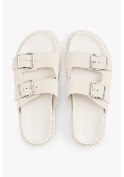 Kadın Double Strap Sandal Suede Terlik En0en02797acg Bej
