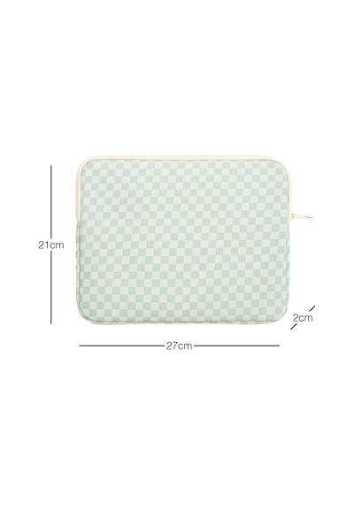 Ocean Home Textile Su İtici Leke Tutmaz Mint Dama Desen Tablet Taşıma Çantası / Kılıfı 27 X 21 X 2 Cm Tablet Kılıfı