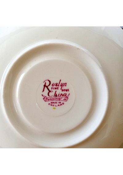Roslyn China Sunning Dale 3'lü Porselen Antika İngiliz Pasta Tabağı 15cm Pembe