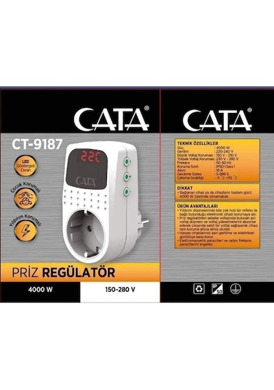 Ct-9187 Akım Korumalı Priz Regülatör Ct-9187