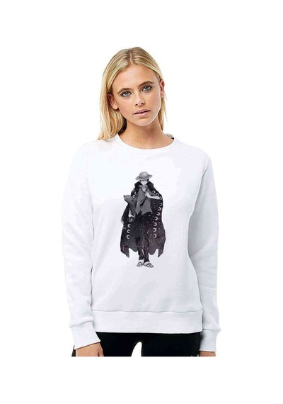 Anime One Piece Baskılı Beyaz Kadın Sweatshirt (534618674)