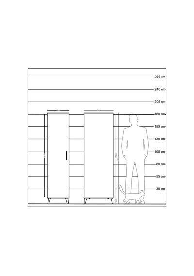 Kronos Dolap 2 Raflı Tek Kapaklı Tek Askılı 44x59x182 Çam-aytaşı Atlas Çam