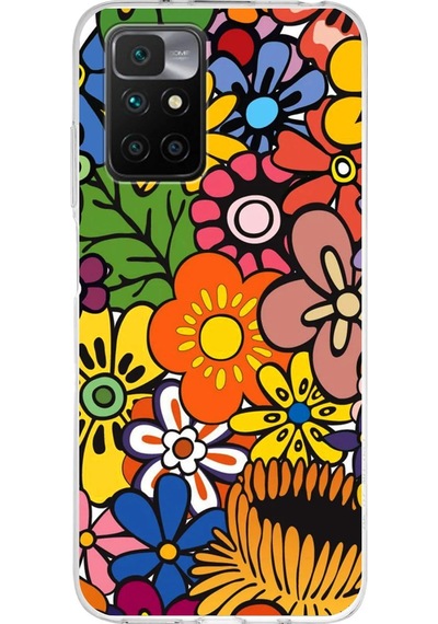 Xiaomi Redmi 10 İle Uyumlu 1mm Slim Fit Retro Renkler 2 Baskılı Şeffaf Kılıf Şeffaf