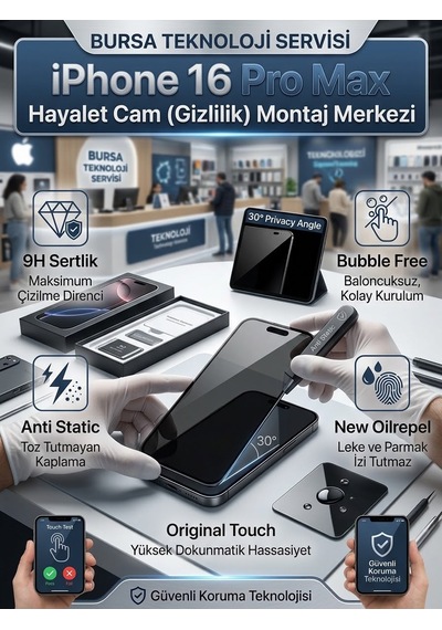 Iphone 16 Pro Max Uyumlu Ekran Koruyucu Hayalet Cam