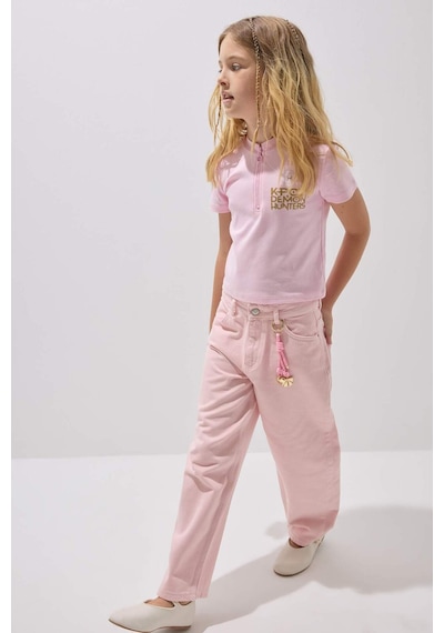 Defacto Barrel Fıt Esnek Bantlı Paça Gabardin Açık Pembe Pantolon Kız Çocuk H9011a826aupn693 Pembe-pn693