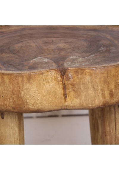 Doğal Teak Ağacı Sehpa 56x45 Cm Bej