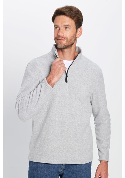Tudors Unisex 3'lü Paket Mavi-gri-kırmızı Standart Fit Soğuğa Karşı Dayanıklı Polar Sweatshirt-42026 Çok Renkli