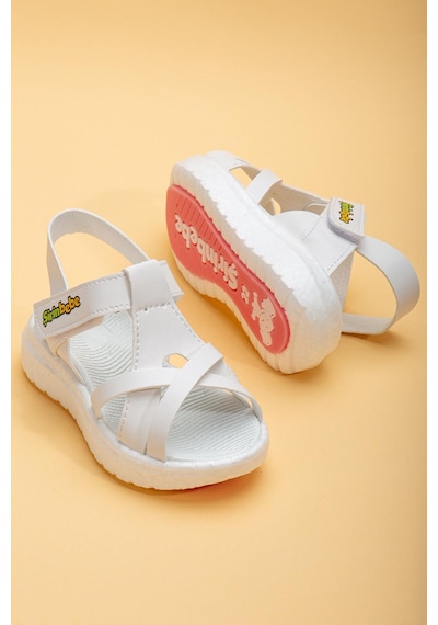 Şirinbebe Şiringenç Yüz Direkli Çapraz Bantlı Ortopedik Beyaz Kız Bebek Kız Çocuk Sandalet-3091-beyaz Beyaz