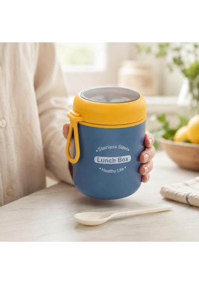 Paslanmaz Çelik Yemek Termosu 530 Ml, Kaşıklı Taşınabilir Yemek Kabı, Çelik İç Hazneli Lunch Box, Askılı Kapaklı Saklama Kabı, Pembe Yeşil Mavi Renk Seçenekli Çok Renkli Paslanmaz Çelik Yemek Termosu 530 Ml, Kaşıklı Taşınabilir Yemek Kabı, Çelik İç Hazneli Lunch Box, Askılı Kapaklı Saklama Kabı, Pembe Yeşil Mavi Renk Seçenekli Çok Renkli