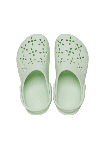Crocs Classic Floral Cut Out Clog Kadın Terlik Yeşil