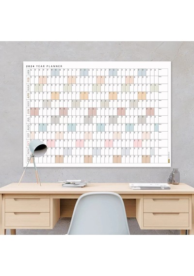 2027 Yıllık Planlayıcı Duvar Takvimi, Planlayıcı Takvim, Yatay Poster Planlayıcı Takvim