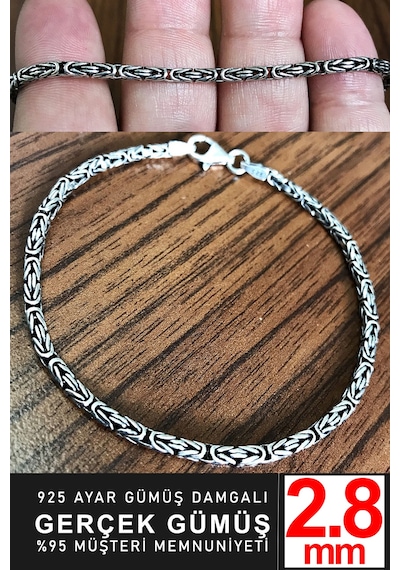 925 Ayar Gümüş Erkek Yuvarlak Kral Zincir Bileklik Künye Erkeğe Hediye Msb14 69809899