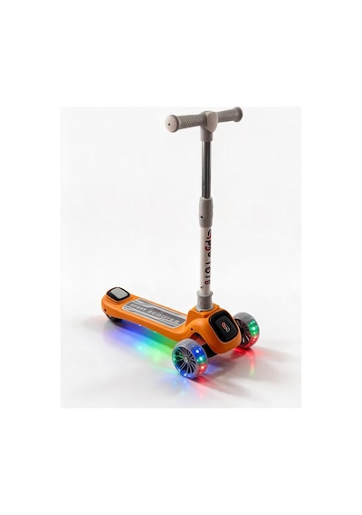 Sportpro Müzikli Rgb Neon Işıklı 3tekerli Katlanabilir Scooter 3+yaş Turuncu