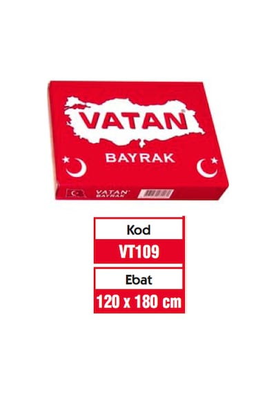 Vatan Türk Bayrağı Polyester 120x180 Vt109