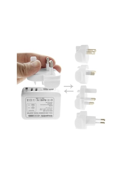 Haweel Universal Seyahat Şarj Adaptör Apple Uyumlu iPhone Ve 1 Mikro Usb Şarj (120374573)-Beyaz