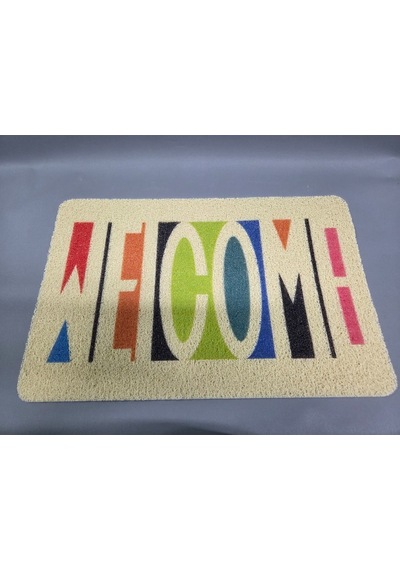 Hijyenik Kıvırcık Paspas 40x60 Cm - Islaklık Emici Kapı Önü Paspası Çok Renkli