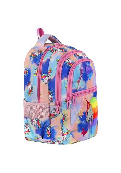 Unicorn Desenli 3 Lü Ortopedik Kız Okul Çantası Seti Okul Çantası+beslenme Çantası+kalemlik Koyu Purple