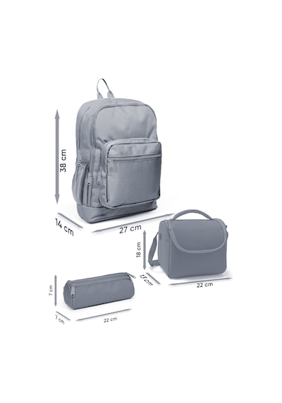 Coral High Kids Renkli Çizgili 3 Lü Okul Çanta Seti Set0123781 Lacivert - Yeşil