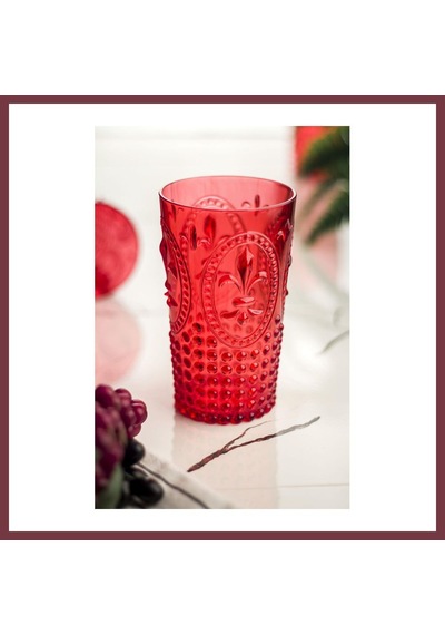 Storeşahin Akrilik Kırmızı Tekli Uzun Bardak & Su Meşrubat Bardağı 750 Ml Büyük Boy & Cam Değildir Shn0720