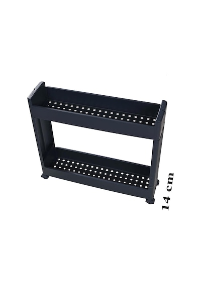 Slim Organizer 2 Katlı Plastik Banyo / Mutfak Düzenleyici Raf Antrasit 49,5 14 45 Cm Antrasit