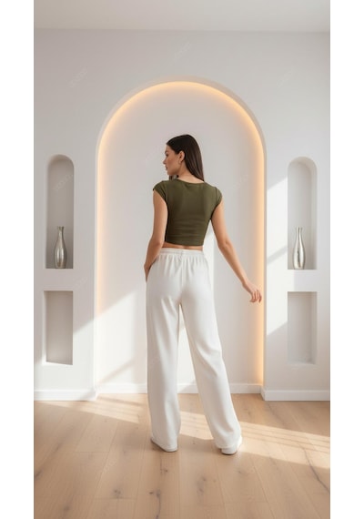 Divinus Crop Top T-shırt Haki