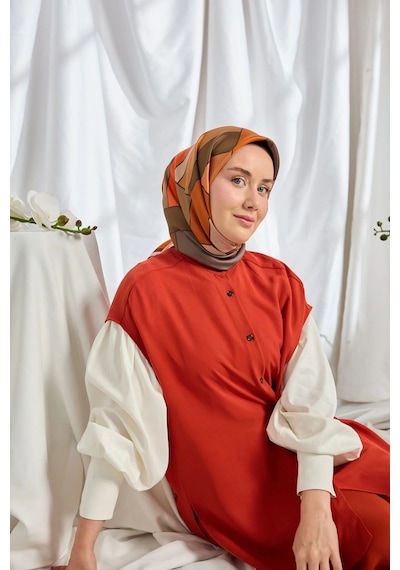 Silk Home %100 Twill İpek Eşarp S543 Kiremit