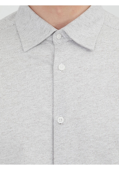 Kip Vizon Çizgili Regular Fit Dokuma Casual %100 Pamuk Gömlek Vizon