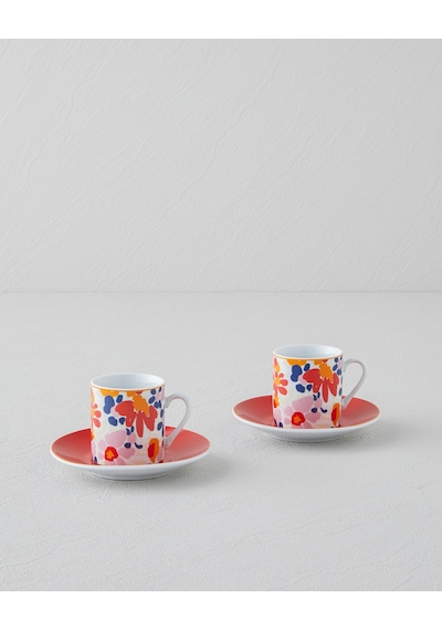 English Home Fabele Porselen 4 Parça 2 Kişilik Kahve Fincan Takımı 80 Ml Renkli Renkli