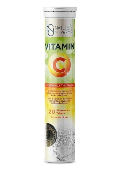 Nature's Supreme Vitamin C + Zinc 20 Efervesan Tablet 3 Adet