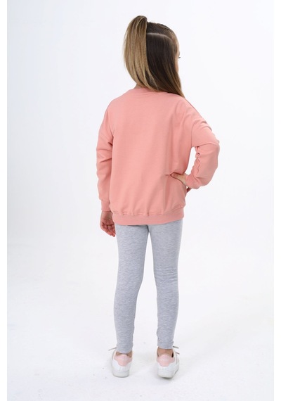 Toontoy Kids Toontoy Kız Çocuk 2'li Takım Baskılı Bisiklet Yaka Düşük Omuz Cepli Sweatshirt & Basic Düz Tayt Mercan Toontoy Kids Toontoy Kız Çocuk 2'li Takım Baskılı Bisiklet Yaka Düşük Omuz Cepli Sweatshirt & Basic Düz Tayt Mercan