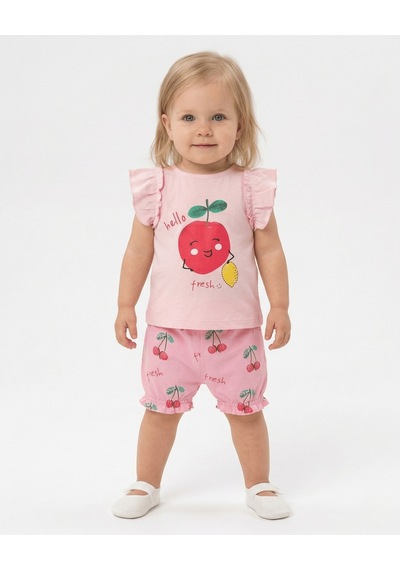 S-Mall Caramell Bebek Takımı - 2 Li - Tkk7048 - Fresh - Pembe Sarı