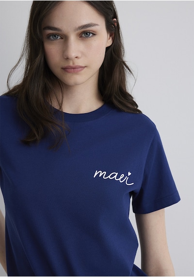 Mavi - Mavi Logo Baskılı Mavi Tişört 1612962-70722 Mavi