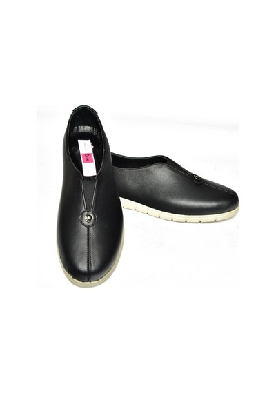 Fox Shoes P555081203 Siyah Hakiki Deri Comfort Ortopedik Taban Kadın Ayakkabı Siyah