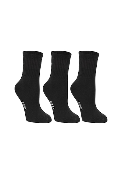 Ozzy Socks Kadın 3lü Siyah Renkli Çizgisiz Kısa Konç Tenis Çorabı Siyah