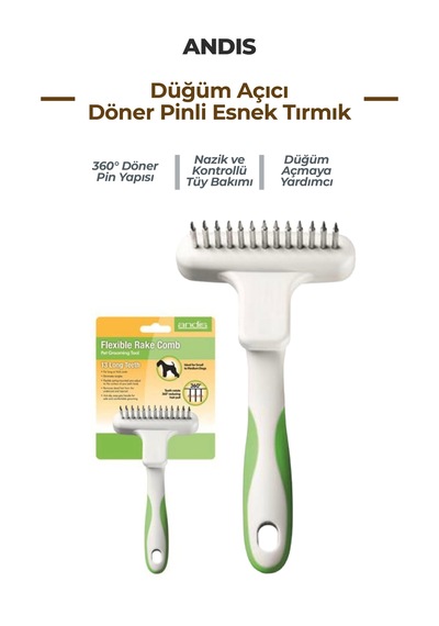 Andis Kıtık Açıcı Kedi Ve Köpek Tüy Altı Tarağı - Dökülen Ve Kürkün İçinde Kalan Tüyleri Toplar