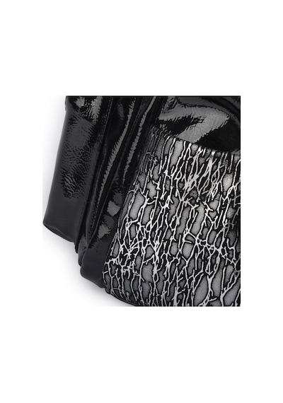 Nas Bag Kadın Sırt Çantası Çift Gözlü Spor Çanta 23x26x14 Cm Siyah Krsk Rugan Çok Renkli