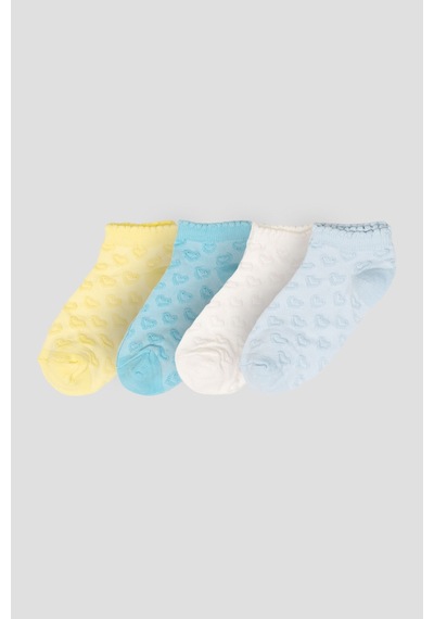 Defne Baby 4 Çift Yazlık Pamuklu Kız Çocuk Ve Bebek Patik Çorabı Karışık