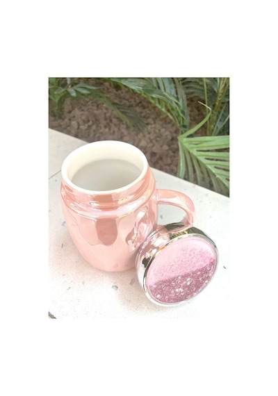 Kapağı Sulu Kupa Mug Pembe