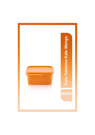 Tupperware Kare Buzdolabı Saklama Kabı 500ml Mango Turuncu