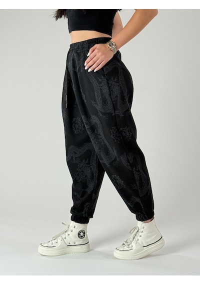 Cocopelli Dragon Desenli Kadın Jogger Pantolon Coc1008 Desenli
