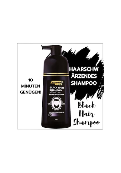 Softto Plus Black Haır Shampoo Siyahlaştırıcı Şampuan 350ml Beyaz
