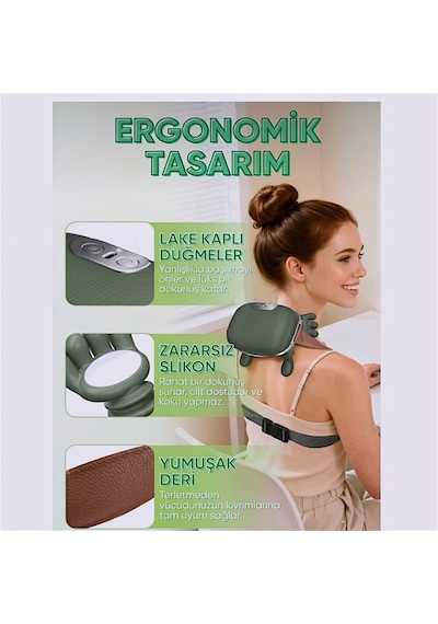 Cesicey Relaxpro 3d Isıtmalı Şarjlı Boyun Omuz Masaj Aleti-3 Kademeli Yoğurma Masajı Kablosuz Masaj Cihazı