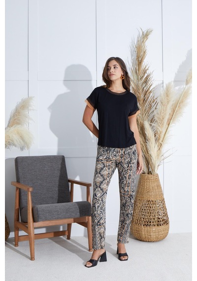 Sevim Kadın Kısa Kol Siyah Pijama Takım C7t7n651 001