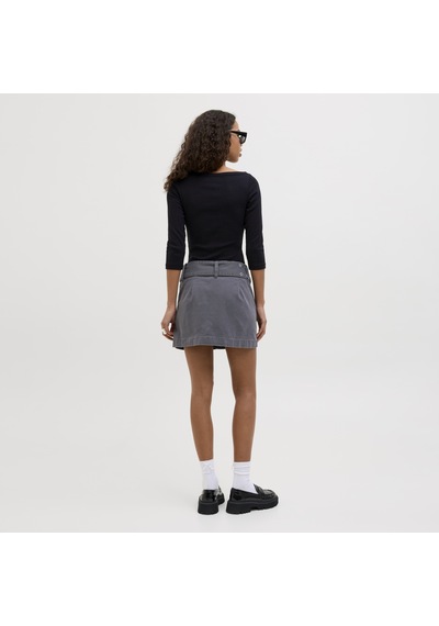 Jack & Jones Kadin Kayik Yaka Strech Fit Tisort - Fifi - 12272119 Siyah